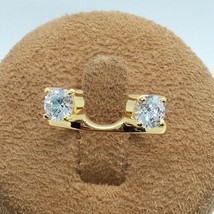 1.3ct Round 5mm Gemstone Ring Wrap Enhancer 14K Yellow Gold Plated - £96.80 GBP