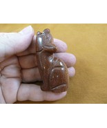 Y-COY-SI-709) orange Goldstone howling COYOTE wild dog gemstone carving ... - $333.19 MXN