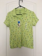 COVINGTON Women&#39;s Floral Print Short Sleeve Polo Shirt Button &amp; Pullover... - $31.04
