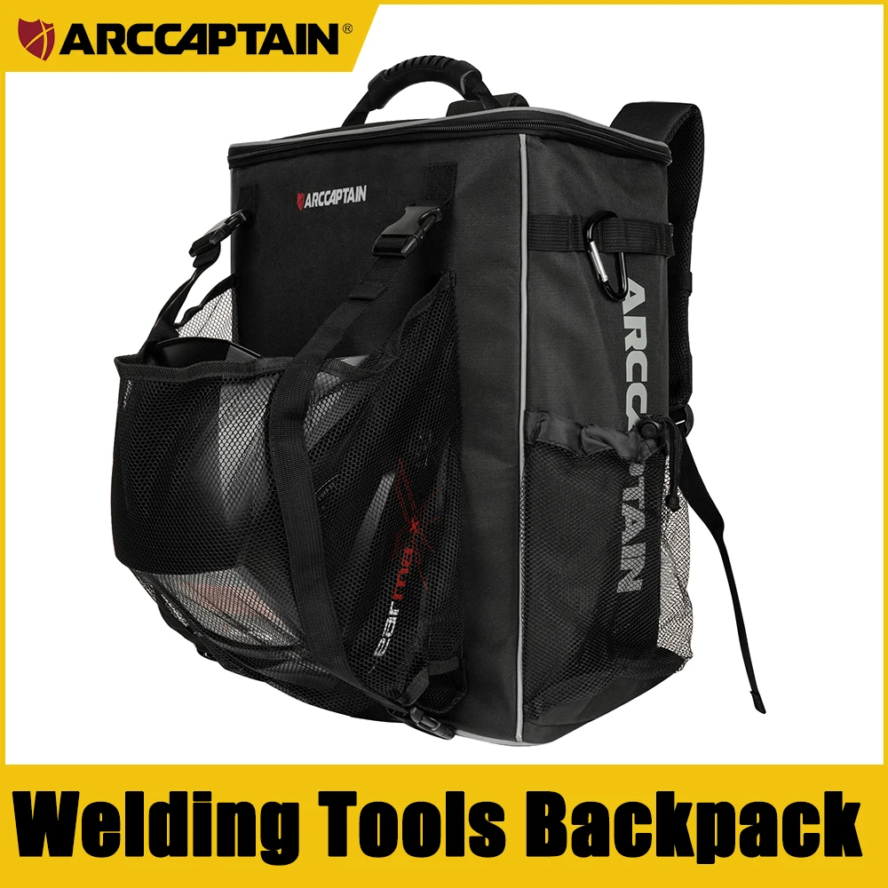 ARCCAPTAIN Welding Tools Backpack, Large Capacity Welding Helmet Tool Bag Hi Lap - £158.48 GBP