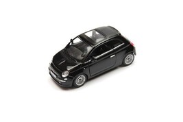 5&quot; Kinsmart 2007 Fiat 500 Diecast Model Toy Car 1:28 Black - £13.62 GBP