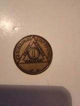 Narcotics Anonymous NA Medallion Chip Token Coin 1991 Wso 1 Year Anniver... - $29.39