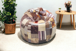 Brown Printed Patchwork Beanbag Cover - £157.27 GBP