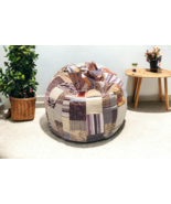 Brown Printed Patchwork Beanbag Cover - £160.25 GBP