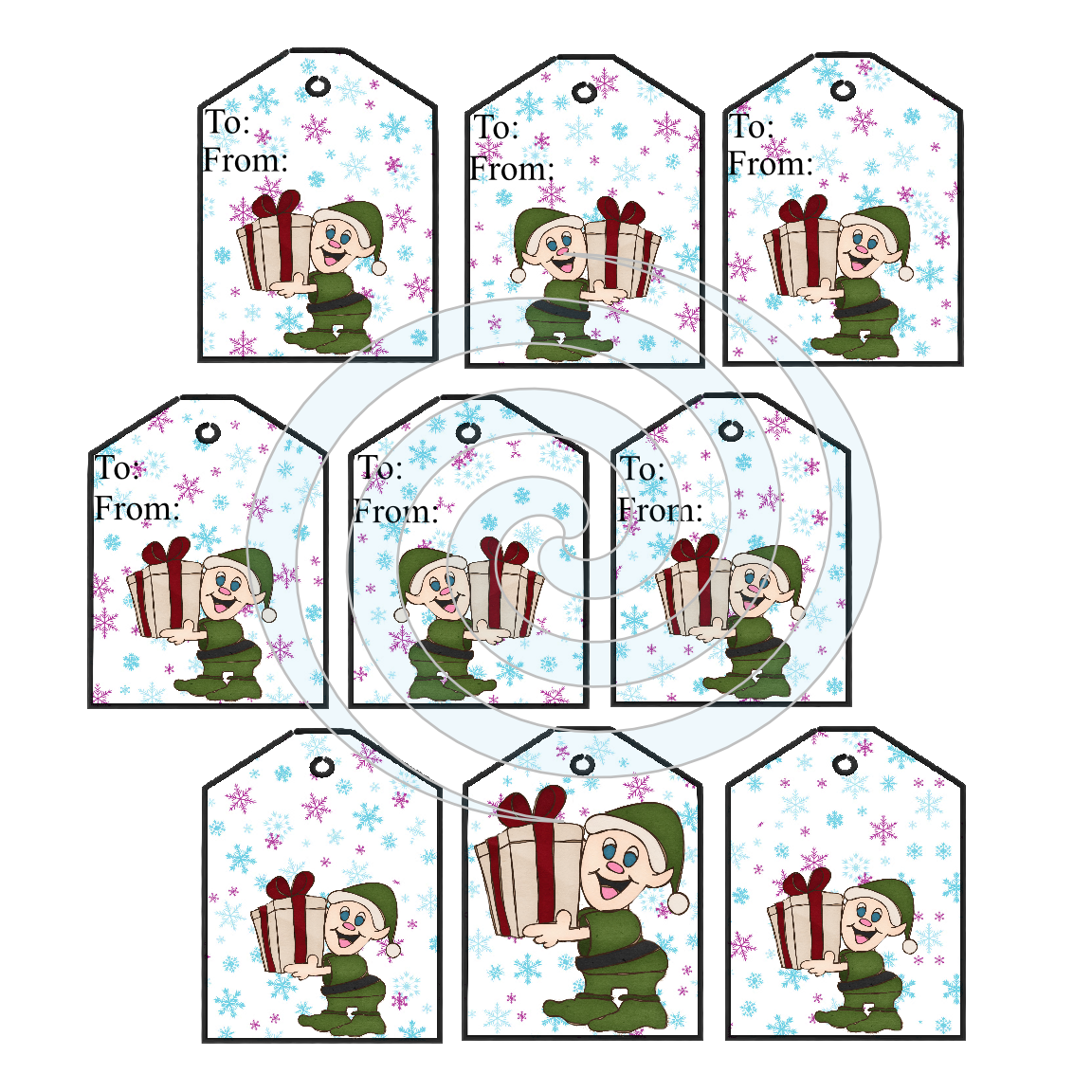 Christmas Tags 103-T-Digital Clipart-Gift Tag-Gift Card-Clipart-Scrapbook. - $1.99