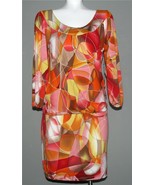 BCBG Chalk Line Kaleidoscope Colorful Dropwaist Stretchy Dress Wm's M NWT $240 - $48.99
