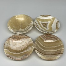 874g, 4pcs set, 4.4&quot;-4.7&quot; Round Onyx Bowl Handmade from Morocco, B8887 - £47.85 GBP