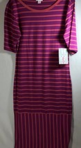 New LulaRoe Julia Dress S Small Purple Pink stripes striped lines beautiful Gift - £25.22 GBP