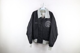 Vtg 80s Mens Large Spell Out Poor Boys Chainstitch Quilted Baseball Jacket USA - £55.28 GBP