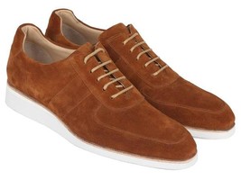 Paul Parkman Mens Shoes Sneakers Camel Suede Casual Handmade 192-SD-CML - £263.77 GBP
