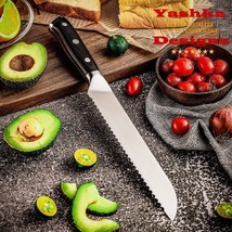 Bread Knife German Steel Serrated Blade Cutting Tool Cake Bagels Sandwiches - $31.42