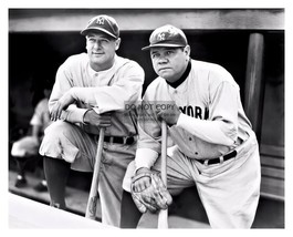 Babe Ruth &amp; Lou Gehrig Legendary New York Yankee Baseball Players 8X10 B&amp;W Photo - £6.67 GBP