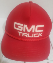 Vintage 80s GMC TRUCK Rope Snapback Hat Baseball Cap Red Made in USA - $14.55