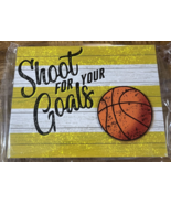 Kids Room Sports Decor &quot;Shoot For Your Goals&quot; Basketball Sign-Brand New-... - £11.64 GBP