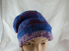 Weavers Corner Canada Bucket Hat Handwoven by Janet purple blue burgundy... - $15.83
