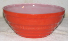 Vintage Primary Orange Glass Mixing Bowl Nesting Bowl 10.5&quot; - £17.34 GBP