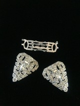  Vintage 30s Art Deco rhinestone duette (brooch and fur clips) image 4