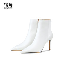 Women Boots Ankle Short Boots Pointed Toe 6/8CM Thin Heels Fashion Zip Winter Bo - £103.91 GBP