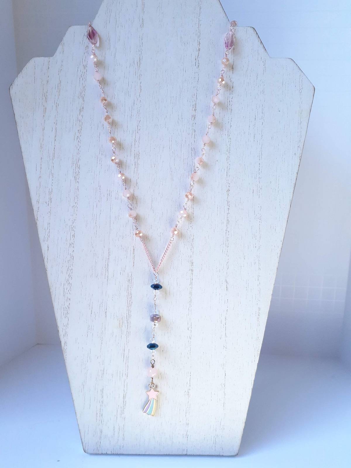 Holy Spirit Fleur de Lis and Rainbow Inner Child Rosary Prayer Beads - $13.00