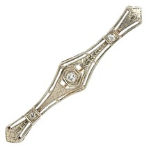 Vintage 1/10ctw Diamond 14k Two-Tone Gold Pin / Brooch 4.2g - $784.00
