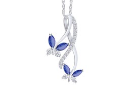 1Ct Marquise Simulated Tanzanite Butterfly Infinity Necklace Sterling Silver - £51.34 GBP