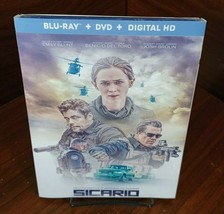 Sicario (Blu-ray + DVD-No Digital Code) Custom Slipcover-Free S&amp;H w/Tracking! - $14.83