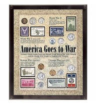 American Coin Treasures America Goes to War Framed Coin and Stamp Collection - £149.38 GBP