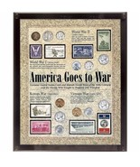 American Coin Treasures America Goes to War Framed Coin and Stamp Collec... - €161,74 EUR