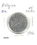 Belgium 25 Centimes, 1916, zinc, KM 82 - $2.74 CAD