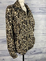 Activology Full Zip Jacket Womens Size L Leopard Athleisure Mesh Lined Pockets - £14.09 GBP