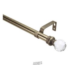 Home Details Crystal Ball Curtain Rod 86"-120" Silver - £33.53 GBP