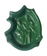 Vintage Green Glazed Pottery Ashtray With Risqué Gay Nineties Design 4-1/2&quot; - $275.88 MXN