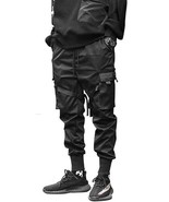 HONIEE Men Hiphop Punk Jogger Sport Harem Pants Cargo Pants Black#1, Wai... - $22.99