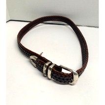 Fossil Mens Size 34 Genuine Leather Belt Weaved Brown - £19.11 GBP