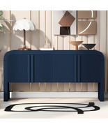 U_STYLE 63&quot; Wave-Pattern Console Sofa Entryway Table 4 Doors Rustic - $7,124.94 MXN