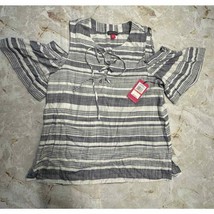 Vince Camuto high tide striped open shoulder cut-out blouse size XS - £62.51 GBP