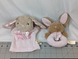 Dan Dee Rabbit Plush My First Puppet Pink Ring Grabber Lot Stuffed Animal Toy - $9.95