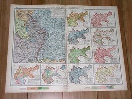 1930 Original Vintage Map Of Western Germany Border Saar Church Confession - £20.01 GBP