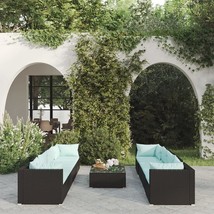  Garden Lounge Set Black with Aqua cushions - $22,397.55 MXN