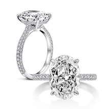 Luxury 5 Carat Oval Cut Engagement Ring for Women 925 Sterling Silver Ring Weddi - £39.42 GBP