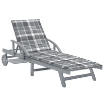  Sun Lounger Gray Solid Acacia Wood with a Gray Wash Finish Large - €252,87 EUR