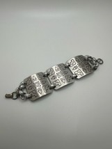 Vintage Native American Aluminum Stamped Chunky Bracelet. 7.25” X 3.5cm - $59.40