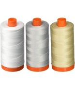 3 PACK Aurifil 50WT White Dove Light Beige Solid Mako Cotton Thread 1422... - $77.12 CAD