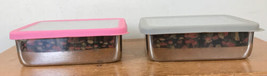 Pair Pottery Barn Kids Stainless Steel Bento Box Food Storage Lunch Cont... - $29.99