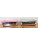 Pair Pottery Barn Kids Stainless Steel Bento Box Food Storage Lunch Cont... - £23.59 GBP