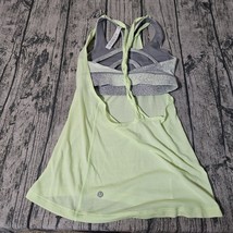 lululemon combo tank w built in bra Yellow Gray loose size 2 womens - $19.25