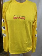 BAD BUNNY MEN'S LONG SLEEVE SHIRT SIZE SMALL YELLOW NEW - $16.99