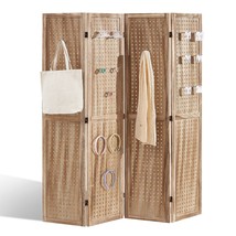 VEVOR Wood Room Divider, 4 Panel Wood Folding Privacy Screen, 66.9 Inches Tall I - $2,673.89 MXN