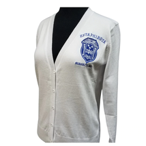 Zeta Phi Beta Sorority Cardigan White Silver Sorority Cardigan Sweater 1920 - $55.00