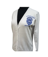 ZETA PHI BETA SORORITY CARDIGAN WHITE SILVER  SORORITY CARDIGAN SWEATER ... - $1,047.00 MXN
